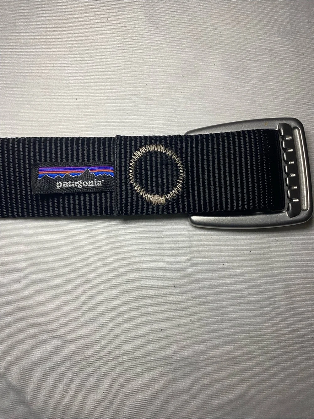 Patagonia Black Webbing Belt with Silver Buckle